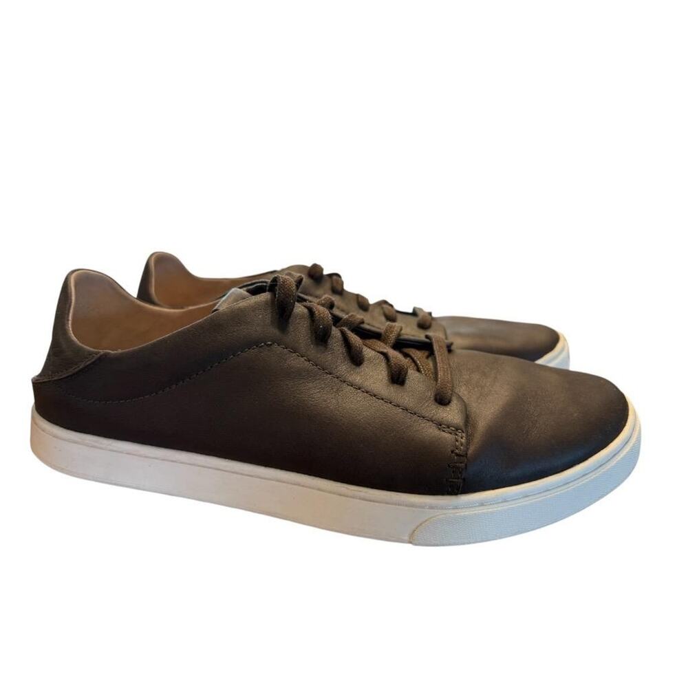 Olukai Pehuea Li Ili Leather Sneaker Women size 11 Brown Leather